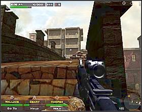 Po rozpoczęciu misji zostaw w pokoju oddział, natomiast sam udaj się do korytarza, skąd wezwij snajpera, a następnie szybko przeskocz do ściany z lewej strony filarów - Misja 16 | Close Combat First to Fight - Close Combat: First to Fight - poradnik do gry