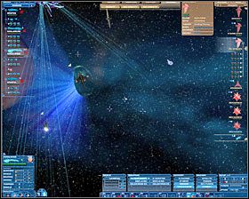 Gdy tylko oba statki znajdą się w zasięgu skanerów - wydajemy polecenie recon i czekamy aż nasze statki wykonają robotę - Misja 20 - Alpha Gate | Kampania 5 | Nexus The Jupiter Incident - Nexus: The Jupiter Incident - poradnik do gry