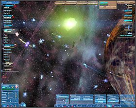 Zwracam uwagę na to czy przypadkiem jakieś statki nie zdołały się przebić przez naszą blokadę i ruszyć w stronę Colossusa - Misja 25 - The Fight for Earth | Kampania 6 | Nexus The Jupiter Incident - Nexus: The Jupiter Incident - poradnik do gry