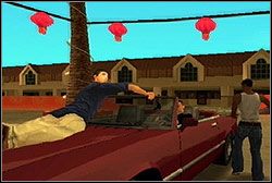 Każ przywiązać delikwenta do przedniej szyby cadillaca i wyjedź z nim na ulicę - GTA San Andreas: Kasyno Triady (żółty znak Triady) - Las Venturas, solucja - GTA San Andreas - poradnik do gry