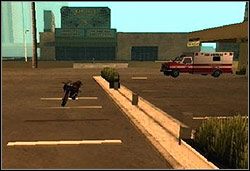 Gangsterzy Forelliego dowiedzieli się, że John Sindacco jest kontuzjowany i przebywa w miejskim szpitalu w Las Venturas - GTA San Andreas: Mafia (biały kwadratowy znak) - Las Venturas, solucja - GTA San Andreas - poradnik do gry