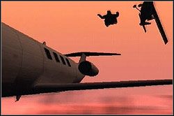 Jedź na lotnisko (brama się otwiera automatycznie), gdzie w jednym z hangarów stoi niestrzeżony samolot (oznaczony niebieską strzałką) - GTA San Andreas: Mafia (biały kwadratowy znak) - Las Venturas, solucja - GTA San Andreas - poradnik do gry