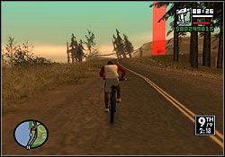 Najlepiej trzymaj się blisko czołówki i zaatakuj na ostatniej prostej - jest najdłuższa i o dziwo, wszyscy na niej zwalniają, więc masz szansę wyprzedzić rywali - GTA San Andreas: Misje-wyzwania (Challenge Missions) - solucja, opis przejścia - GTA San Andreas - poradnik do gry