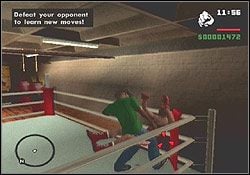 Po dojściu do odpowiedniej formy wyzywasz trenującego w sali zabijakę na pojedynek - GTA San Andreas: Sale treningowe (Gyms) - solucja, opis przejścia - GTA San Andreas - poradnik do gry