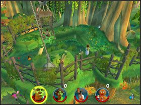 Unieszkodliwiamy łażące tu ślimaki oraz pojedynczego żółwia i zabieramy pobliską fasolkę [5/12] - [Solucja] Etap 1 - Bagno Shreka cz.2 | Shrek 2 Team Action - Shrek 2: Team Action - poradnik do gry