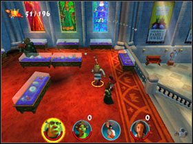 Chodzimy za dużym trollem i zbieramy upuszczane przez niego kosztowności - [Solucja] Etap 3 - Zasiedmiogród cz.1 | Shrek 2 Team Action - Shrek 2: Team Action - poradnik do gry