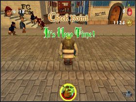 Kierujemy się do zbrojowni (Armory) i akceptujemy kolejne zadanie od króla - [Solucja] Etap 3 - Zasiedmiogród cz.2 | Shrek 2 Team Action - Shrek 2: Team Action - poradnik do gry