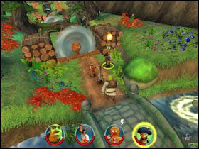 W ogródku kozy znajdujemy sporo kosztowności oraz fasolkę [6/12] - [Solucja] Etap 5 - Na ścieżce cz.3 | Shrek 2 Team Action - Shrek 2: Team Action - poradnik do gry