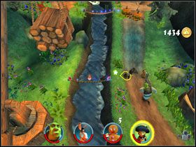 Podchodzimy Osłem do pobliskiego urządzenia i kopniakiem tworzymy sobie dalszą drogę - [Solucja] Etap 5 - Na ścieżce cz.4 | Shrek 2 Team Action - Shrek 2: Team Action - poradnik do gry