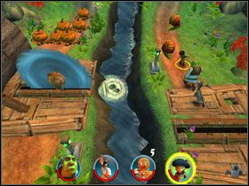 Walczymy z dyniami, przechodzimy po linie na drugą stronę i korzystamy z wajchy - [Solucja] Etap 5 - Na ścieżce cz.4 | Shrek 2 Team Action - Shrek 2: Team Action - poradnik do gry