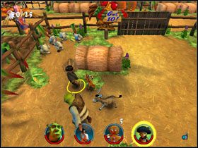 Od stojącej obok świnki bierzemy kolejne zadanie - [Solucja] Etap 6 - Farma Jacka i Jilla cz.3 | Shrek 2 Team Action - Shrek 2: Team Action - poradnik do gry