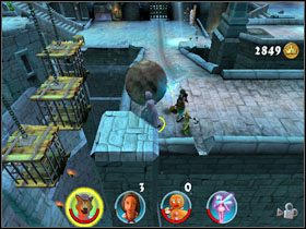 Na końcu drogi znajdujemy platformę - [Solucja] Etap 8 - Ucieczka z więzienia cz.3 | Shrek 2 Team Action - Shrek 2: Team Action - poradnik do gry