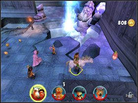 Skaczemy po pobliskiej platformie, by wyłonić z wody schody prowadzące dalej - [Solucja] Etap 9 - Kopalnie cz.1 | Shrek 2 Team Action - Shrek 2: Team Action - poradnik do gry