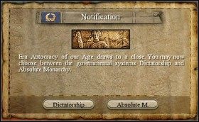 Z kolei na końcu 2 ery musimy dokonać kolejnego, węższego wyboru między - System polityczny | Imperial Glory - Imperial Glory - poradnik do gry