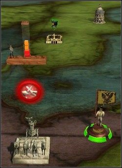 W przypadku najazdu prowincji ze stolicą atakowanego państwa (i pokonaniu znajdujących się tam wojsk) pojawi się z kolei ikona oblężenia - słupek składający się z dwóch części: czerwona wskazuje jak daleko posunęła się aneksja do tej pory, a pomarańczowa, jaki jej procent zostanie wykonany w następn - Aneksja państwa | Imperial Glory - Imperial Glory - poradnik do gry