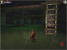 Dojdź do końca korytarza na północ, a po prawej stronie w punkcie (4) zobaczysz dźwignię (5) - Kanały Fargrove | Przed Wejściem do Fargrove | Dungeon Lords - Dungeon Lords - poradnik do gry