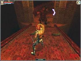 Rozpoczniesz w punkcie (1) na niebieskim okręgu, nie możesz z niego skorzystać i wrócić się na poprzedni poziom - Poziom 2 | Temple of Draedoth | Dungeon Lords - Dungeon Lords - poradnik do gry