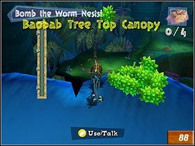 Lemur poleci Ci bombardować gniazda robali znajdujące się w dalszej części planszy - Coming of Age | Solucja Madagaskar - Madagaskar - poradnik do gry