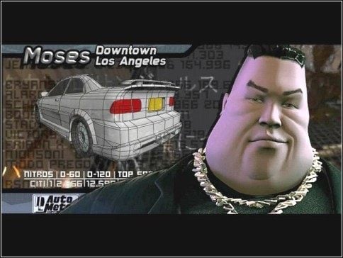 Uroczy grubasek wprowadza nas w świat wyścigów ulicznych w Los Angeles - 01 Moses | Kariera | Midnight Club 2 - Midnight Club II - poradnik do gry