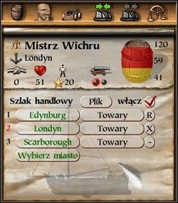 Handlować w tym trybie możesz tylko jeśli masz kapitana na pokładzie statku, któremu chcesz powierzyć takie zadanie (handel automatyczny) - Szlaki handlowe | Handel i Produkcja Patrician III Rise of the Hanse - Patrician III: Rise of the Hanse - poradnik do gry