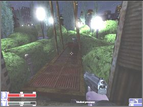 Po drodze znów skręć w prawo, tym razem wejdź po schodach widocznych na lewym obrazku - [03] Hackleys park cz.2 w Hellforces - Hellforces - poradnik do gry