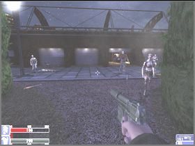 Zbliż się do ciała policjanta widocznego na lewym obrazku i zabierz amunicję - [03] Hackleys park cz.3 w Hellforces - Hellforces - poradnik do gry