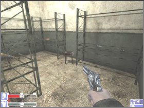 Po lewej będzie jeden zombie i naukowiec z nożem, niedaleko znajdziesz drugiego zombiego - [04] Basement of Hackleys Mansion cz.2 w Hellforces - Hellforces - poradnik do gry