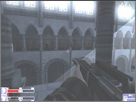 Po wejściu na górę po prawej zauważysz przeciwników (lewy obrazek) - najemnika i parę zombie - [05] Catacombs cz.4 w Hellforces - Hellforces - poradnik do gry