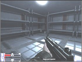 Użyj karty magnetycznej na widocznym na lewym obrazku czytniku - [08] Door to a different world cz.2 w Hellforces - Hellforces - poradnik do gry