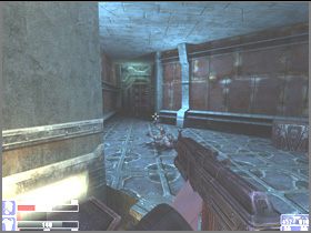 Zabij kolejnego obcego, przeszukaj pomieszczenie i skorzystaj z widocznej na lewym obrazku windy - [10] Island above the abyss cz.3 | Hellforces - Hellforces - poradnik do gry