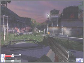 Teraz rakietnicy użyj do zniszczenia działka z celownikiem laserowym widocznego na lewym obrazku - [20] The way to the lab cz.1 | Hellforces - Hellforces - poradnik do gry