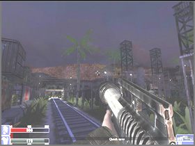 Przeszukaj oba garaże po lewej, jak pokazuje to lewy obrazek - [20] The way to the lab cz.2 | Hellforces - Hellforces - poradnik do gry