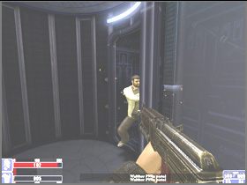 Idź przed siebie do ekwipunku - zaraz po lewej będzie naukowiec i strażnik (lewy obrazek) - [25] Module under construction cz.1 | Hellforces - Hellforces - poradnik do gry