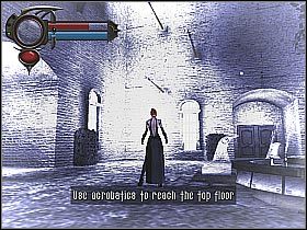 Aby znaleźć się na najniższym drążku musisz jedynie podskoczyć - [2] Mansion - Courtyard cz.1 | BloodRayne 2 - BloodRayne 2 - poradnik do gry