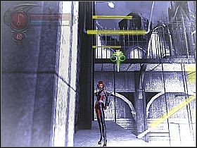 Wpadniesz tu na dwóch przeciwników, z którymi będziesz się musiał uporać (screen 1) - [7] Meatpacking District - Alleys and Rooftops cz.1 | BloodRayne 2 - BloodRayne 2 - poradnik do gry