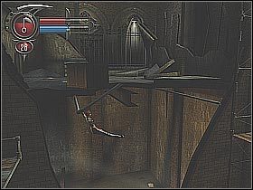 Przedostań się na wyższą platformę korzystając z poznanych już wcześniej ruchów (screen 1) - [7] Meatpacking District - Alleys and Rooftops cz.2 | BloodRayne 2 - BloodRayne 2 - poradnik do gry