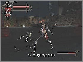 Zwróć uwagę na to, iż w okolicy znajduje się pojedynczy przeciwnik - [7] Meatpacking District - Alleys and Rooftops cz.3 | BloodRayne 2 - BloodRayne 2 - poradnik do gry