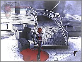 Biegnij na drugi koniec składu (screen 1) - [8] Union Station - Abandoned Train Bay cz.1 | BloodRayne 2 - BloodRayne 2 - poradnik do gry