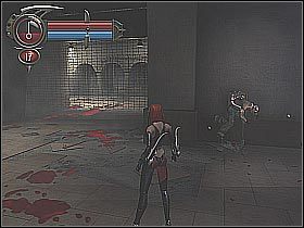 Krata podniesie się dopiero wtedy, gdy OBAJ przeciwnicy znajdą się przy puszkach (screen 1) - [9] Union Station - Shopping Plaza cz.1 | BloodRayne 2 - BloodRayne 2 - poradnik do gry