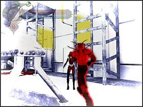 Przeskakuj na znajdującą się tu pionową rurkę, tak aby móc dotrzeć do obu działek (screen 1) - [25] Kagans Tower - Xerxs Laboratories cz.1 | BloodRayne 2 - BloodRayne 2 - poradnik do gry