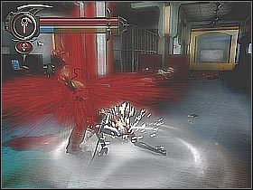 Po wyjściu z pomieszczenia, w którym walczyłeś z bossem radziłbym skręcić w prawo i skorzystać ze znajdującego się w tym miejscu wampirzego przejścia (screen 1) - [28] Kagans Tower - Media Center cz.2 | BloodRayne 2 - BloodRayne 2 - poradnik do gry