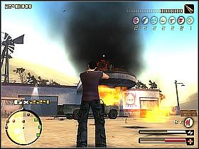 Za stacją benzynową znajdziesz apteczkę, z której będziesz mógł skorzystać (screen 1) - [7] Escort the trucks | Total Overdose - Total Overdose: A Gunslingers Tale in Mexico - poradnik do gry