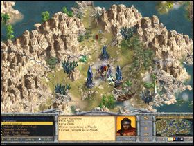 Korzystając z transportowców przerzucamy wszystkie siły na wyspę w środku mapy gdzie znajduje się portal do Świata Cieni - Misja 6 - Ke-nan, Usta Amtara | Kampania | Age of Wonders Magia Cienia - Age of Wonders: Magia Cienia - poradnik do gry