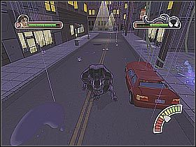 Po wyzwoleniu się z więzów Venoma zacznij atakować bestię korzystając z poznanych już wcześniej typów ataków (screen 1) - Poradnik do gry - [Opis przejścia] Wstęp cz.1 | Ultimate Spider-Man - Ultimate Spider-Man - poradnik do gry