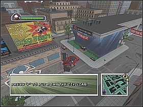W niektórych miejscach możesz być świadkiem wojen gangów (screen 1) - [Opis przejścia] Misja 2 - Miasto | Ultimate Spider-Man - Ultimate Spider-Man - poradnik do gry