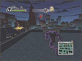 W przypadku przemieszczania się po dachach budynków polecam wykonywać skoki wciskając prawy przycisk myszy (screen 1) - [Opis przejścia] Misja 6 - Electro cz.1 | Ultimate Spider-Man - Ultimate Spider-Man - poradnik do gry