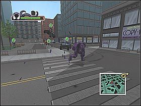 Gdy tylko na ekranie pojawi się charakterystyczna strzałka zrezygnuj z kolejnych pojedynków i zacznij posuwać się w ukazywanym przez nią kierunku - [Opis przejścia] Misja 8 - Silver Sable cz.2 - Ultimate Spider-Man - poradnik do gry