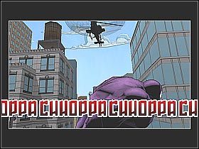 Zeskocz na dół i zacznij eliminować kolejnych żołnierzy (screen 1) - [Opis przejścia] Misja 8 - Silver Sable cz.2 - Ultimate Spider-Man - poradnik do gry