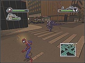 Bossa atakuj głównie z powietrza (screen 1) - [Opis przejścia] Misja 12 - Venom - drugie starcie cz.2 - Ultimate Spider-Man - poradnik do gry