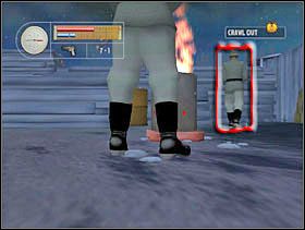 Patrzymy jak dwóch Niemców rozmawia ze sobą i gdy zaznaczony żołnierz odwraca się wychodzimy z kłody. - [Solucja] LUMBERYARD cz.1 - II Wojna Światowa: Pilot Down - Na Tyłach Wroga - poradnik do gry